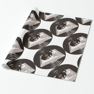 HIP HOP BEATS SKILL LYRICS ON TURNTABLE WRAPPING PAPER