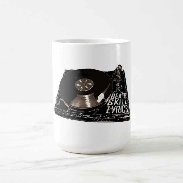 HIP HOP BEATS SKILL LYRICS RECORD PLAYER COFFEE MUG (Center)