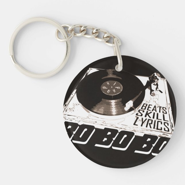 HIP HOP BEATS SKILL LYRICS RECORD PLAYER KEY RING (Front)