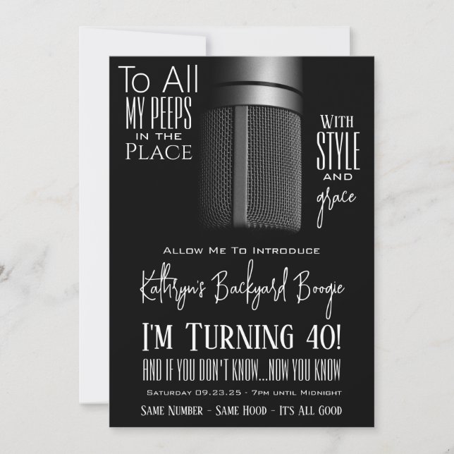 Hip Hop Birthday Invitation (Front)