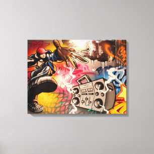 Hip Hop Boombox Graffiti Canvas Print