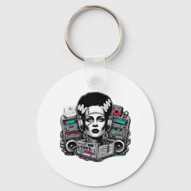 Hip Hop Bride Of Frankenstein  Key Ring (Front)