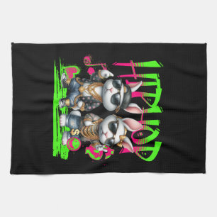 Hip Hop Bunnies Tea Towel