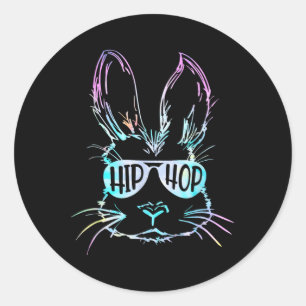 Hip Hop Bunny Boys Kids Toddler Easter Rabbit Yout Classic Round Sticker