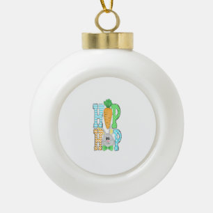 Hip Hop Bunny Easter Bunny Classic Rabbit Lover Ceramic Ball Christmas Ornament