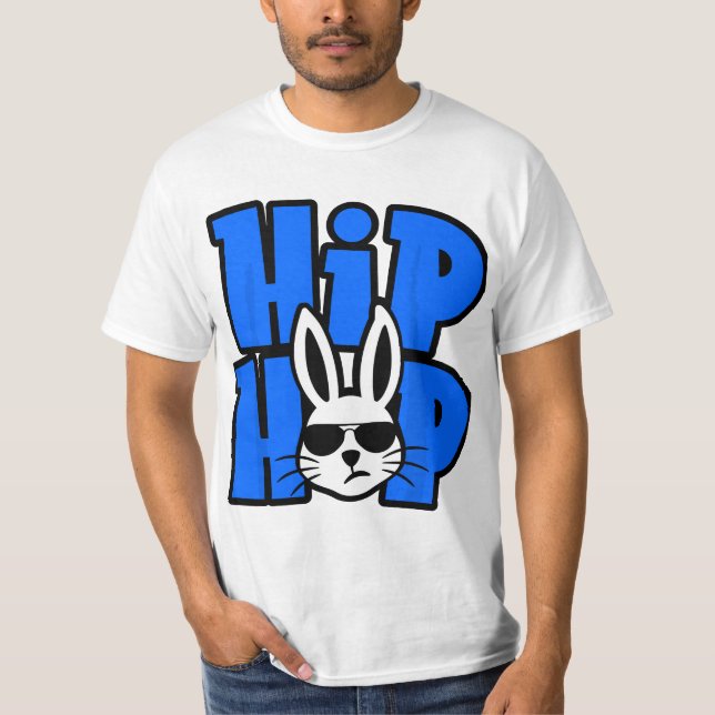Hip Hop Bunny Funny Gift Easter Boys Girls  T-Shirt (Front)
