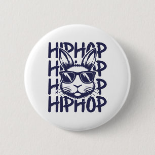 Hip Hop Bunny Sungles Easter For Kids Boys Men 6 Cm Round Badge
