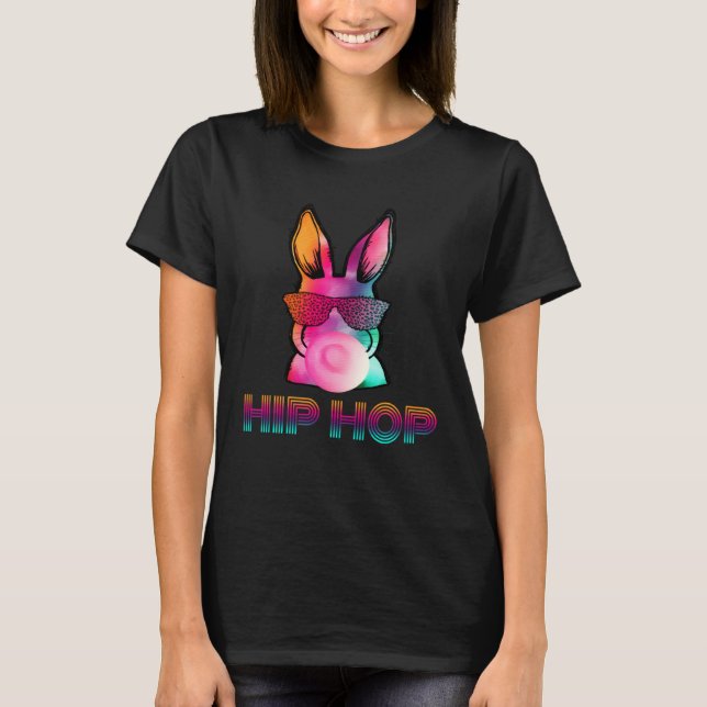 Hip Hop Bunny With Sunglasses Cute Easter  Rabbit  T-Shirt (Front)