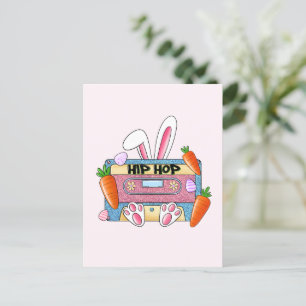 Hip Hop Cassette Tape Bunny Postcard
