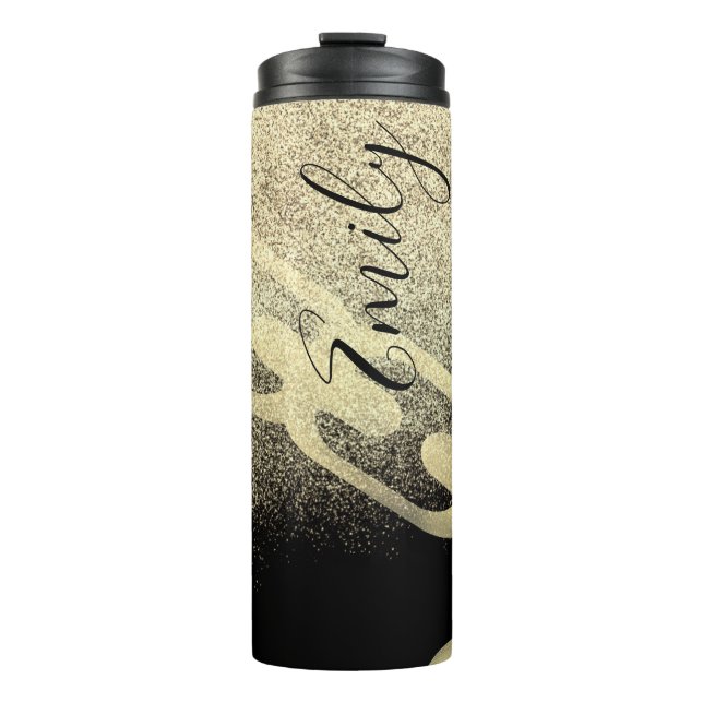 Hip Hop Chain Faux Sparkles Monogrammed Name    Thermal Tumbler (Front)