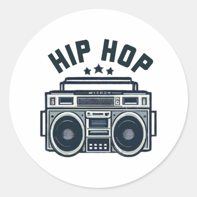 Hip hop classic round sticker (Front)