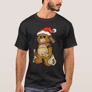 Hip Hop Clothing Men Hipster Santa Teddy Bear Rap T-Shirt
