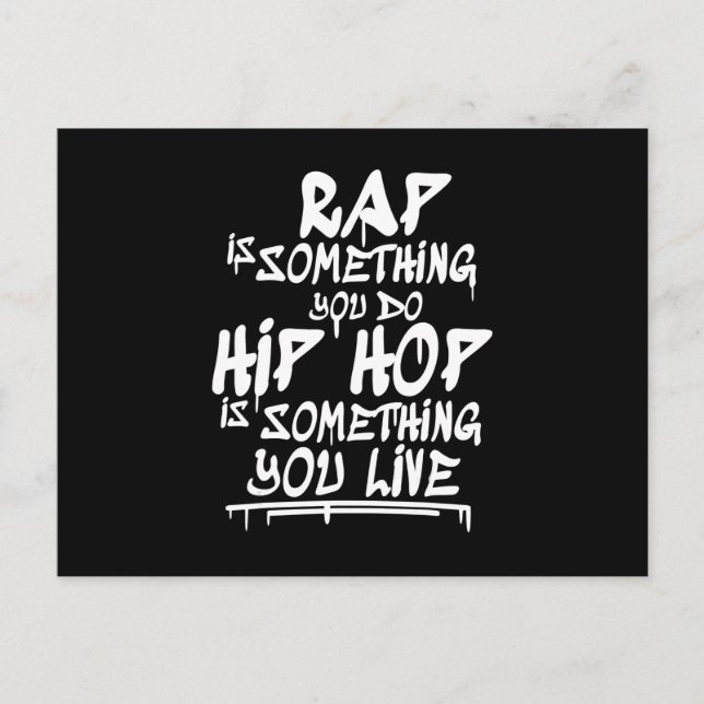 Hip Hop Cool Guote Hip Hop Lovers Gift Announcement Postcard (Front)