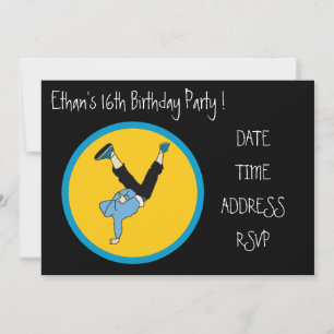 Hip Hop cool teenage boys birthday party Invitation