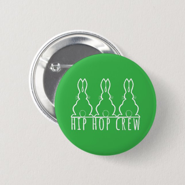 Hip Hop Crew Cute Bunny Rabbits 6 Cm Round Badge (Front & Back)