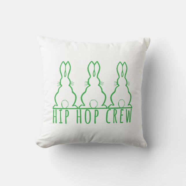 Hip Hop Crew Cute Bunny Rabbits Cushion (Front)