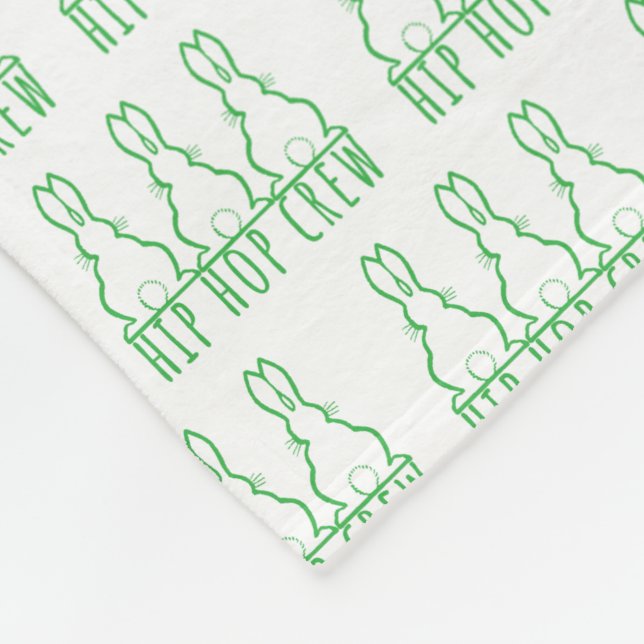 Hip Hop Crew Cute Bunny Rabbits Fleece Blanket (Corner)