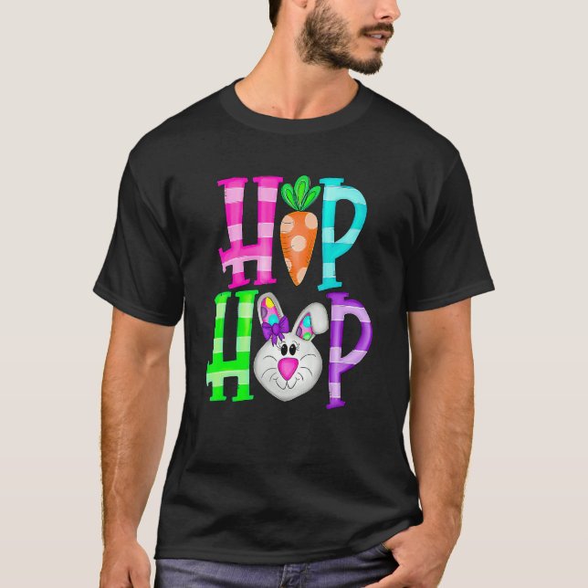 Hip Hop Cute Bunny   For Easter Toddler Kids 2 T-Shirt (Front)