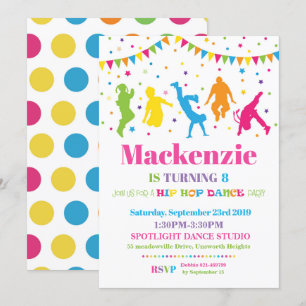 Hip Hop Dance Birthday Party Invitation Girl