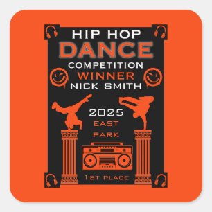 Hip Hop Dance Competition Square Sticker