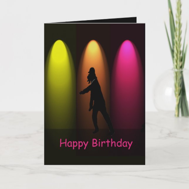 Hip Hop Dance Girl Custom Birthday Card (Front)