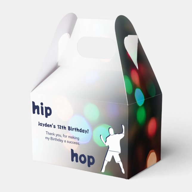 Hip Hop Dance Party 12th Birthday  Favour Box (Back Side)