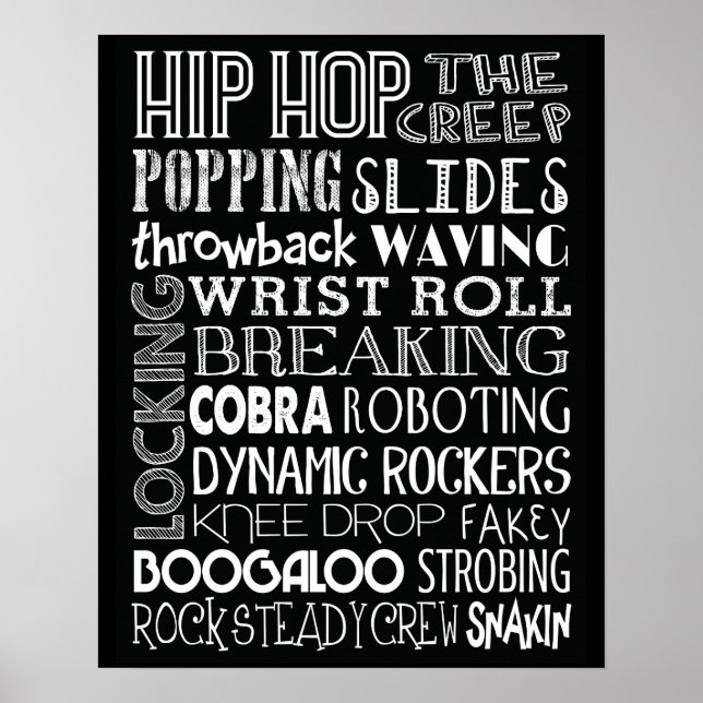 Hip Hop Dance Subway Art Poster (Front)