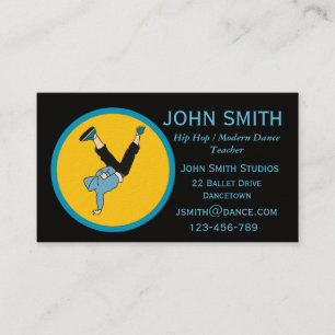 Hip Hop dance teacher dance studio Business Card