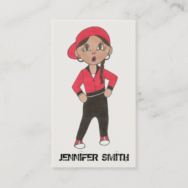 Hip Hop Dance Teacher Personalised Hiphop Class Business Card (Front)