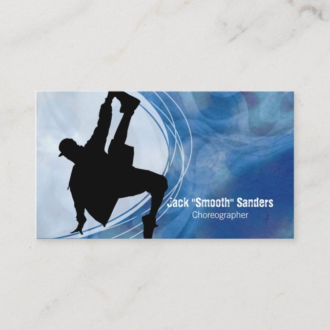 Hip Hop Dancer Grunge Choreographer Business Card (Front)