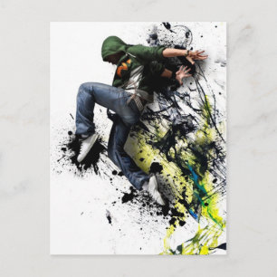 Hip hop dancer postcard