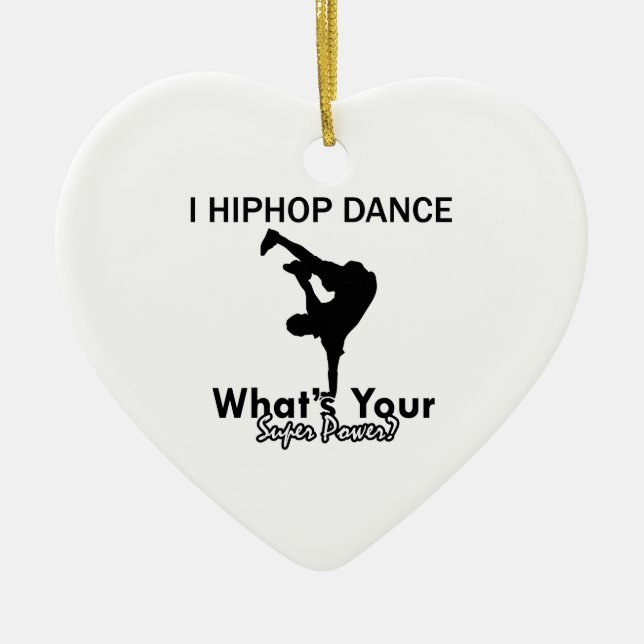 Hip Hop dancing designs Ceramic Tree Decoration (Front)