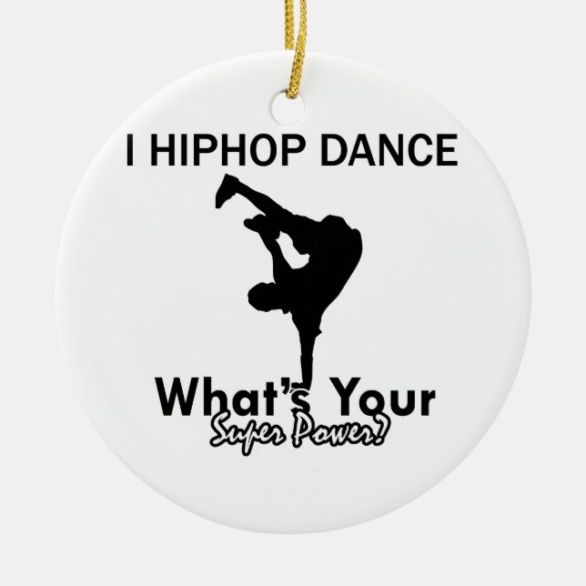 Hip Hop dancing designs Ceramic Tree Decoration (Front)
