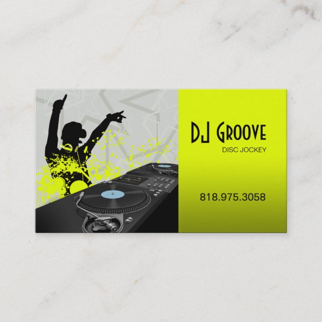 Hip Hop DeeJay Disc Jockey - Music Business Card (Front)