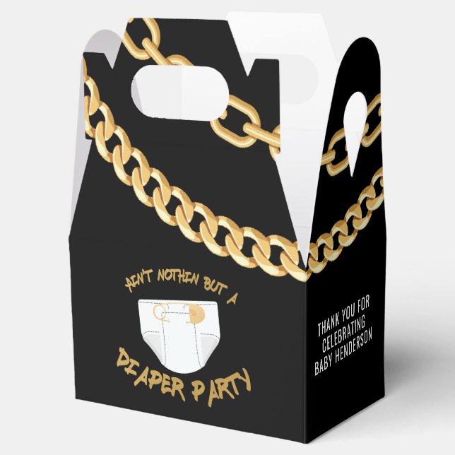 Hip Hop Diaper Party Thank You Favour Box (Opened)