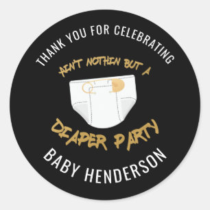 Hip Hop Diaper Party Thank You Stickers