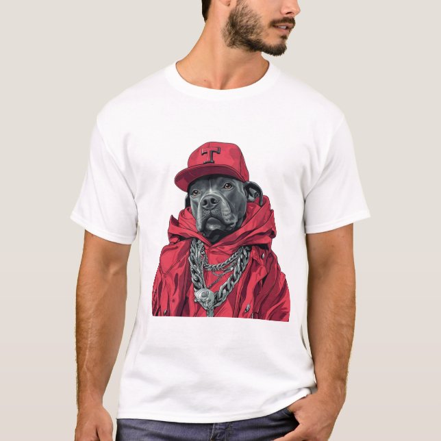 Hip Hop Dog Graphic T-Shirt – Streetwear Tee (Front)