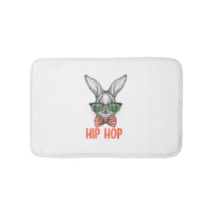 Hip Hop Easter Bunny Nerd Hipster Rabbit Bath Mat