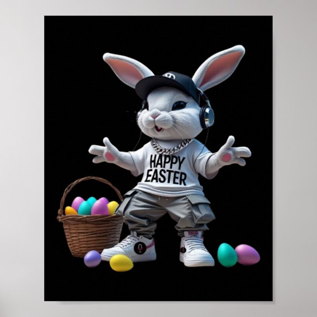 Hip-hop Easter Bunny  Poster (Front)
