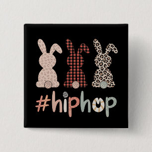 Hip Hop Easter Bunny Spring Cute 15 Cm Square Badge