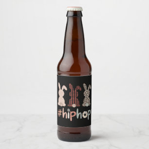 Hip Hop Easter Bunny Spring Cute Beer Bottle Label