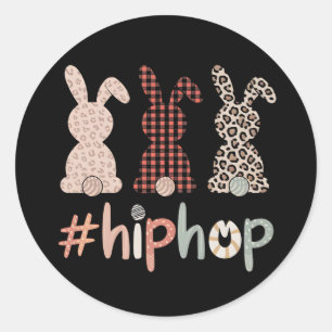 Hip Hop Easter Bunny Spring Cute Classic Round Sticker