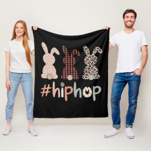 Hip Hop Easter Bunny Spring Cute Fleece Blanket