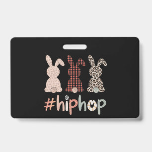 Hip Hop Easter Bunny Spring Cute ID Badge