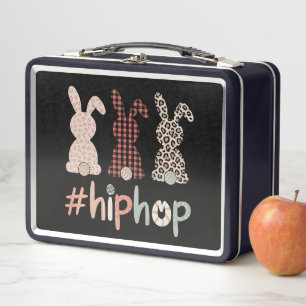 Hip Hop Easter Bunny Spring Cute Metal Lunch Box