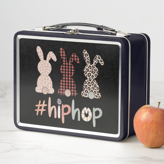 Hip Hop Easter Bunny Spring Cute Metal Lunch Box (In Situ)