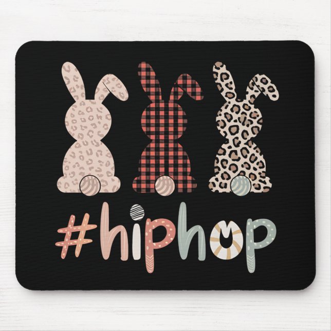 Hip Hop Easter Bunny Spring Cute Mouse Mat (Front)