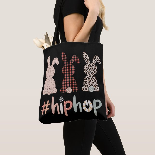 Hip Hop Easter Bunny Spring Cute Tote Bag (Close Up)