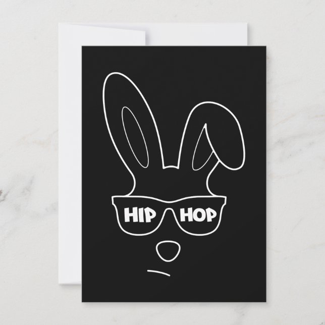Hip Hop Easter Bunny With Sunglasses Funny Easter Invitation (Front)