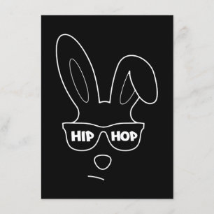 Hip Hop Easter Bunny With Sunglasses Funny Easter Invitation